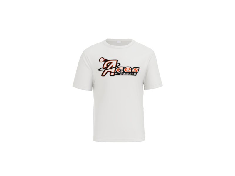 Aces Baseball Logo Performance Tee - White