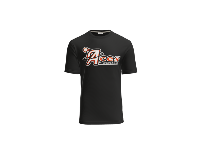Aces Baseball Logo Cotton Touch Performance Tee - Black