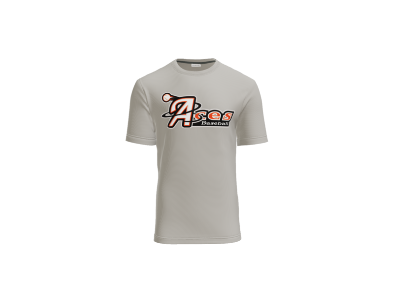 Aces Baseball Logo Cotton Touch Performance Tee - Silver