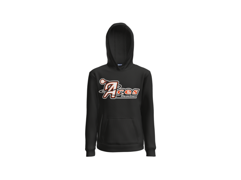 Aces Baseball Logo Youth Pullover Hoodie - Black