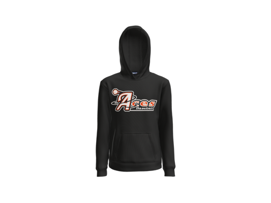 Aces Baseball Logo Youth Pullover Hoodie - Black