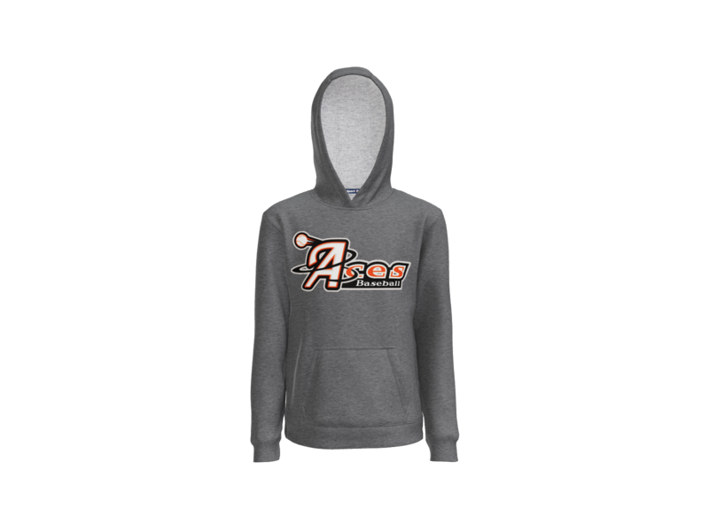 Aces Baseball Logo Youth Pullover Hoodie - Graphite Heather