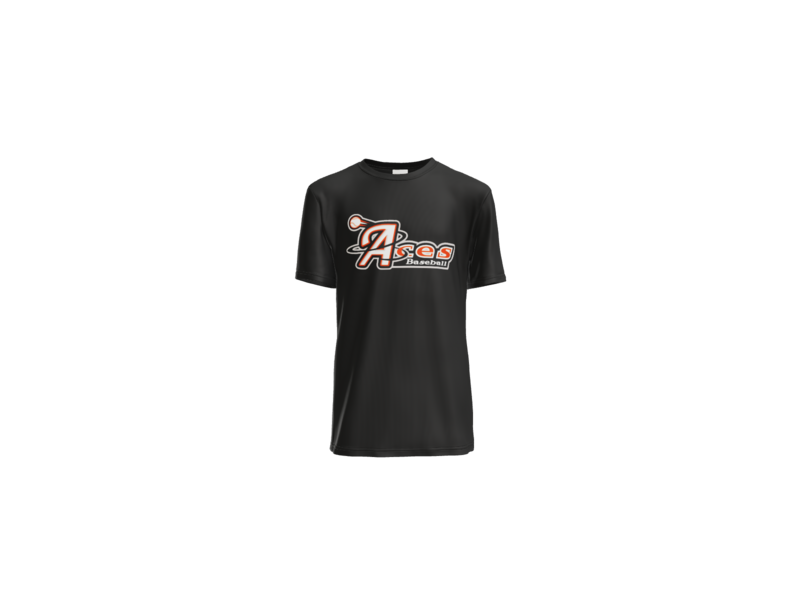 Aces Baseball Logo Youth Performance Tee - Black