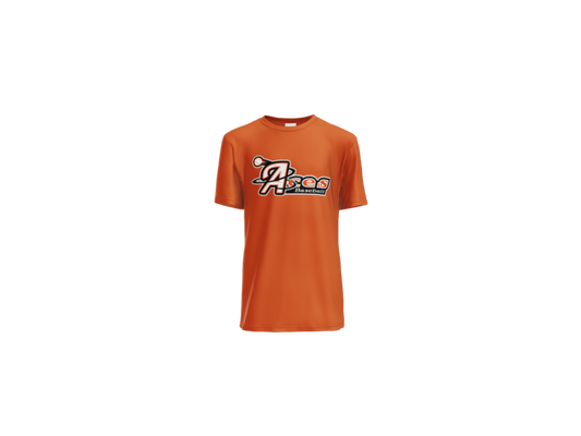 Aces Baseball Logo Youth Performance Tee - Deep Orange