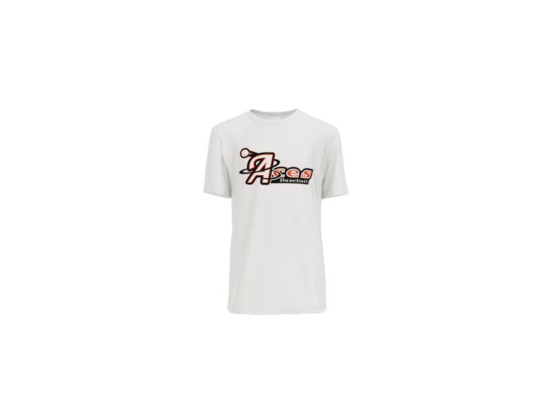 Aces Baseball Logo Youth Performance Tee - White