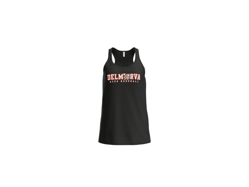 Delmarva Aces Baseball Wordmark Women's Flowy Racerback Tank - Black