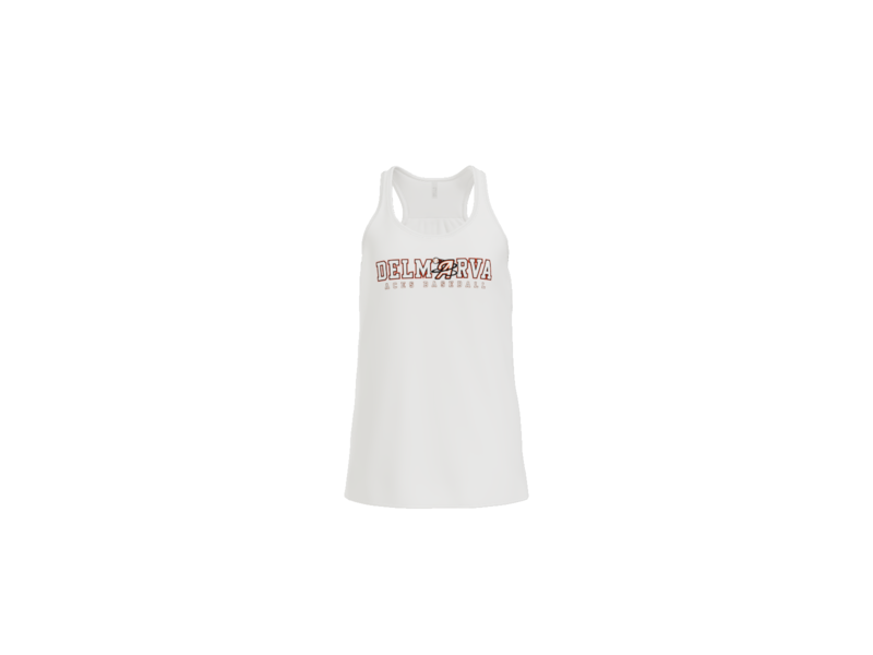 Delmarva Aces Baseball Wordmark Women's Flowy Racerback Tank - White