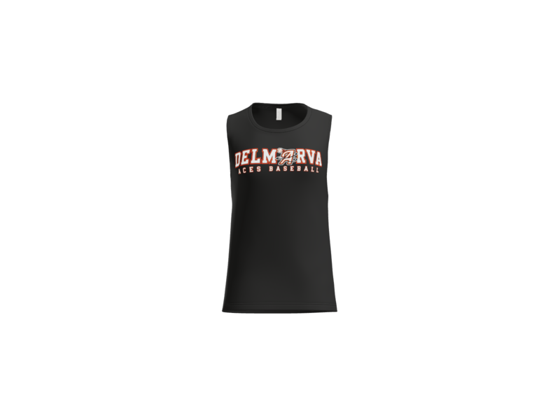 Delmarva Aces Baseball Wordmark Women's Flowy Muscle Tank - Black