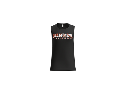Delmarva Aces Baseball Wordmark Women's Flowy Muscle Tank - Black