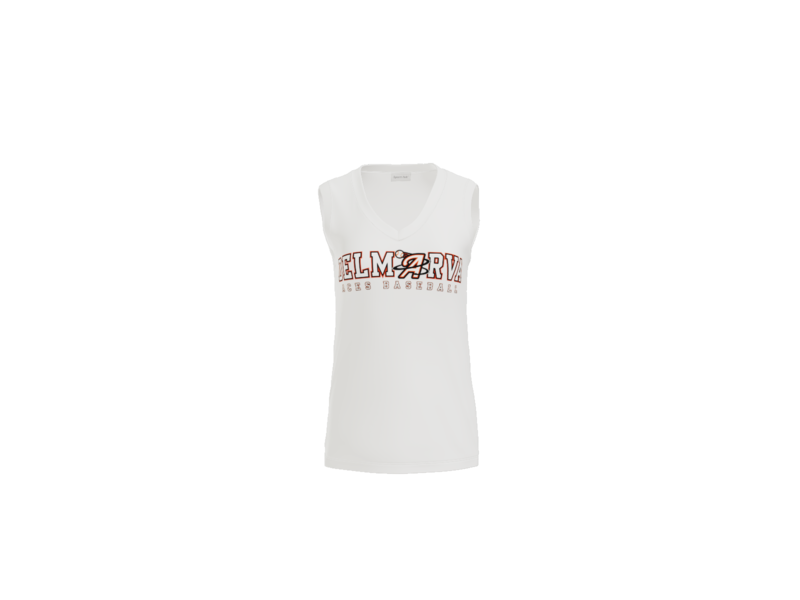 Delmarva Aces Baseball Wordmark Women's Sleeveless V-Neck Performance Tee - White