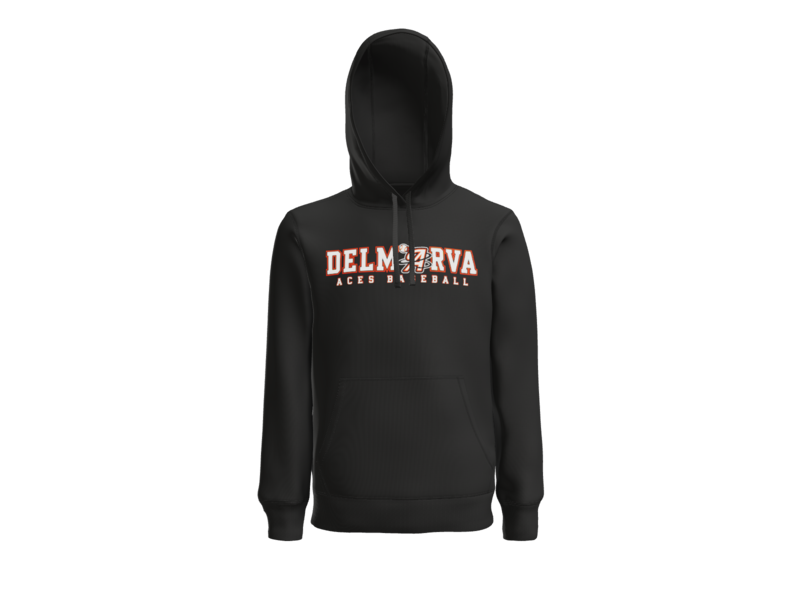 Delmarva Aces Baseball Wordmark Pullover Hoodie - Black