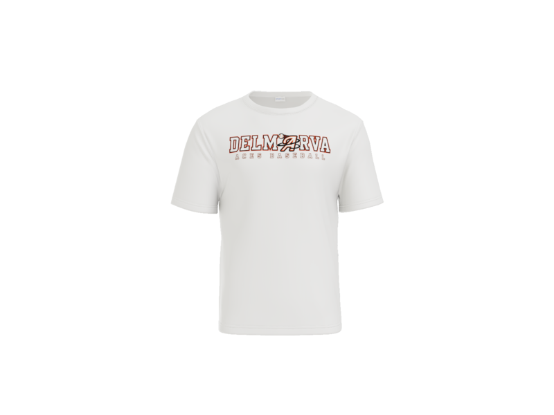 Delmarva Aces Baseball Wordmark Performance Tee - White