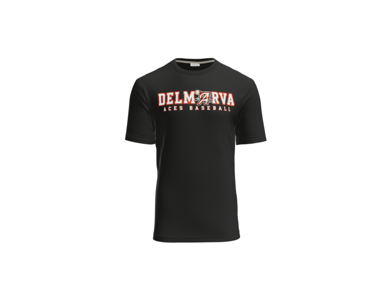 Delmarva Aces Baseball Wordmark Cotton Touch Performance Tee - Black
