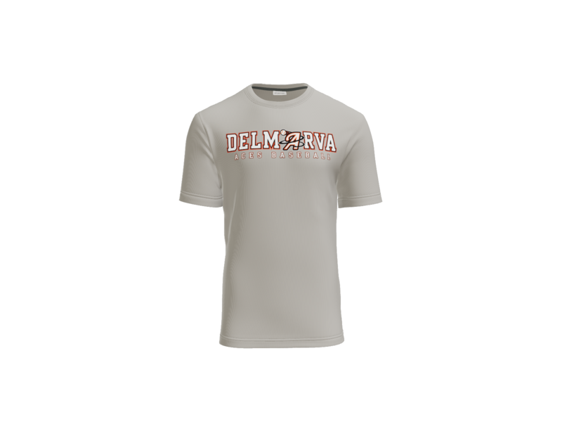 Delmarva Aces Baseball Wordmark Cotton Touch Performance Tee - Silver