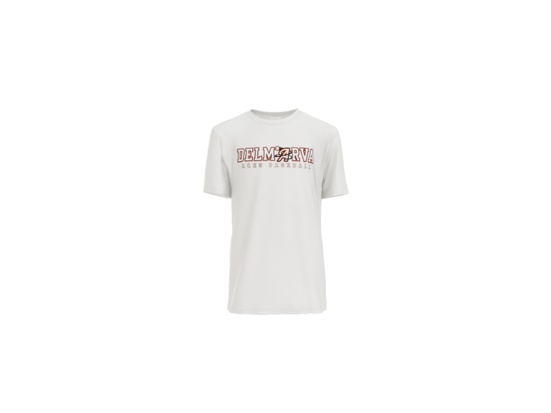 Delmarva Aces Baseball Wordmark Youth Performance Tee - White