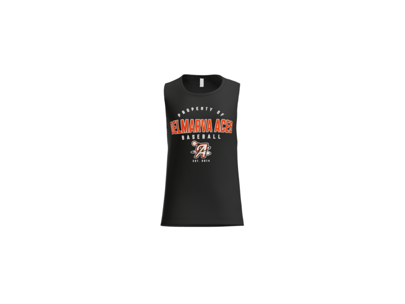 Property Of Delmarva Aces Baseball Women's Flowy Muscle Tank - Black