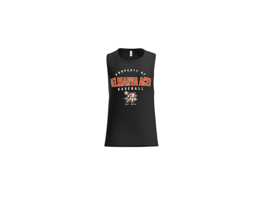 Property Of Delmarva Aces Baseball Women's Flowy Muscle Tank - Black