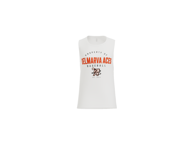 Property Of Delmarva Aces Baseball Women's Flowy Muscle Tank - White