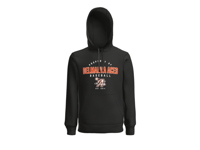 Property Of Delmarva Aces Baseball Pullover Hoodie - Black