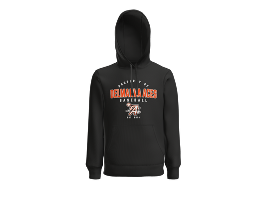 Property Of Delmarva Aces Baseball Pullover Hoodie - Black