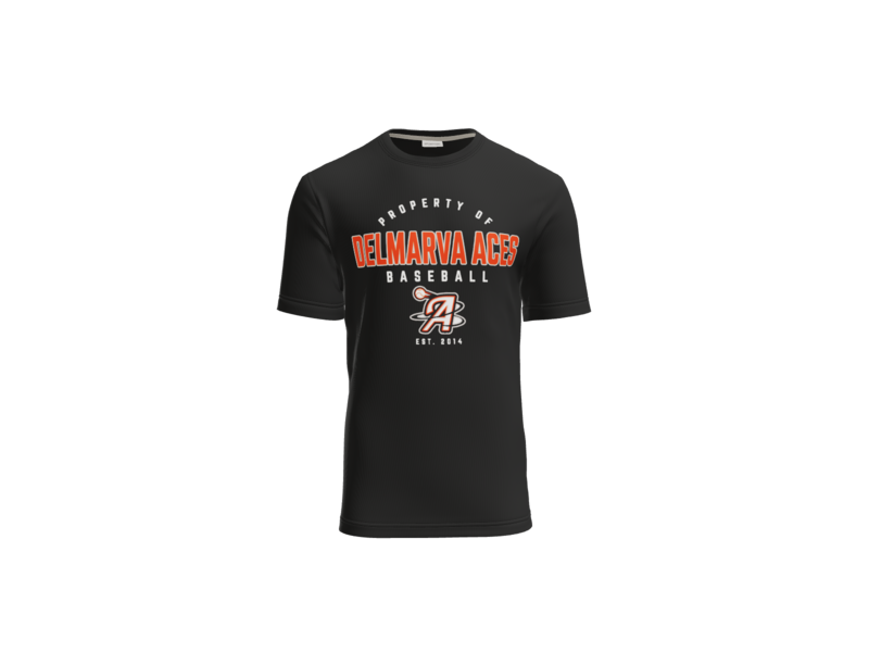 Property Of Delmarva Aces Baseball Cotton Touch Performance Tee - Black