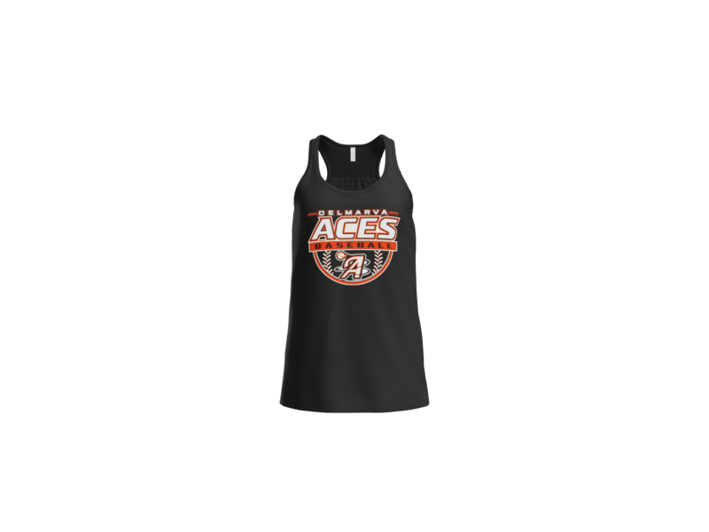 Delmarva Aces Baseball Crest Women's Flowy Racerback Tank - Black