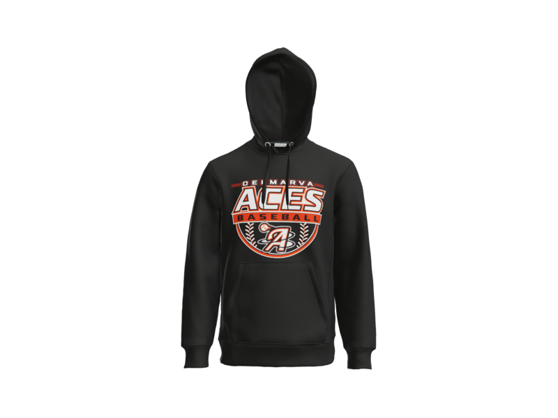 Delmarva Aces Baseball Crest Heavyweight Fleece Hoodie - Black