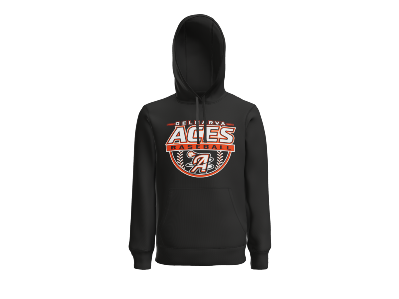 Delmarva Aces Baseball Crest Pullover Hoodie - Black
