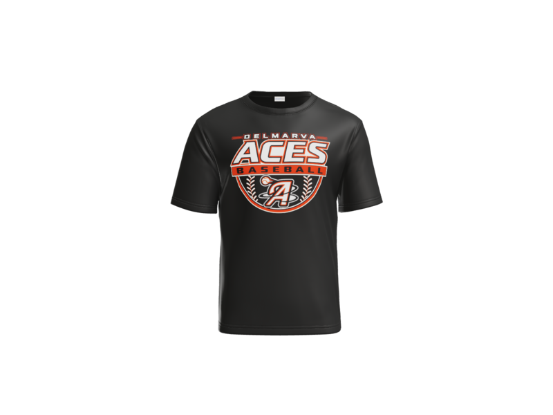 Delmarva Aces Baseball Crest Performance Tee - Black