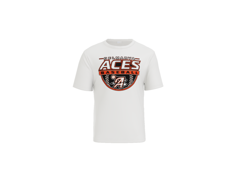 Delmarva Aces Baseball Crest Performance Tee - White