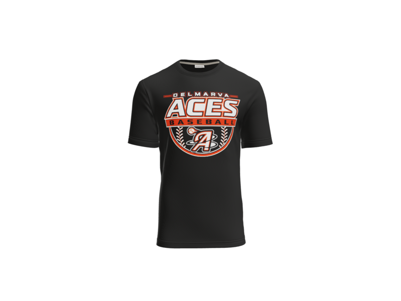 Delmarva Aces Baseball Crest Cotton Touch Performance Tee - Black