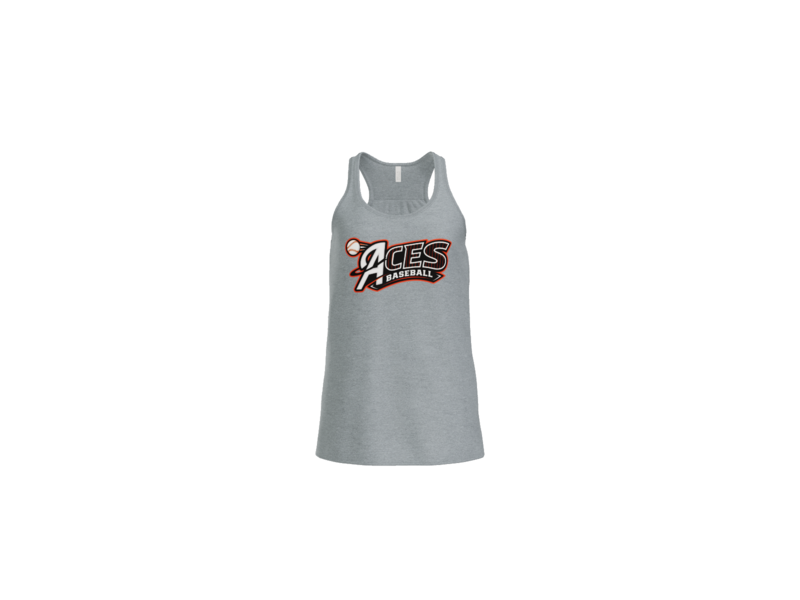 Aces Baseball Pinstripe Women's Flowy Racerback Tank - Athletic Heather
