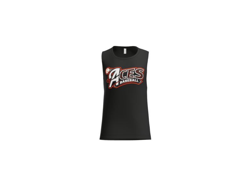Aces Baseball Pinstripe Women's Flowy Muscle Tank - Black