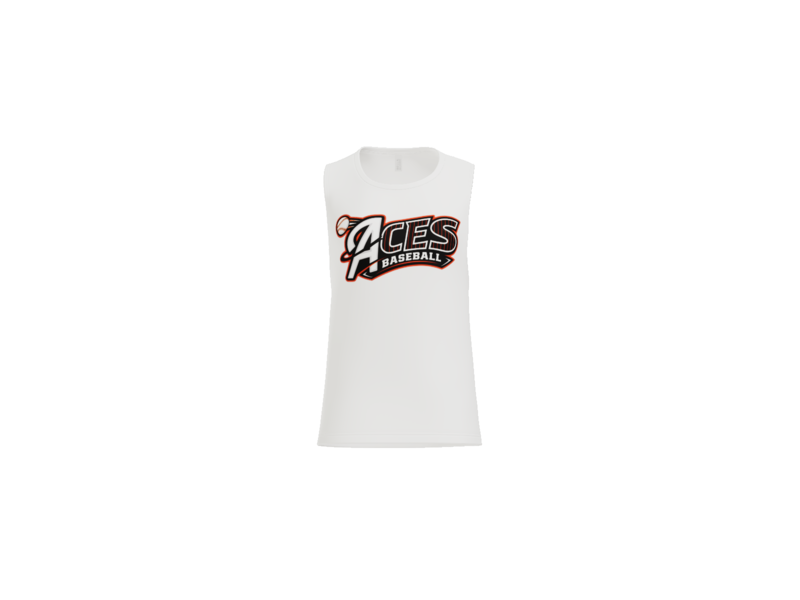 Aces Baseball Pinstripe Women's Flowy Muscle Tank - White