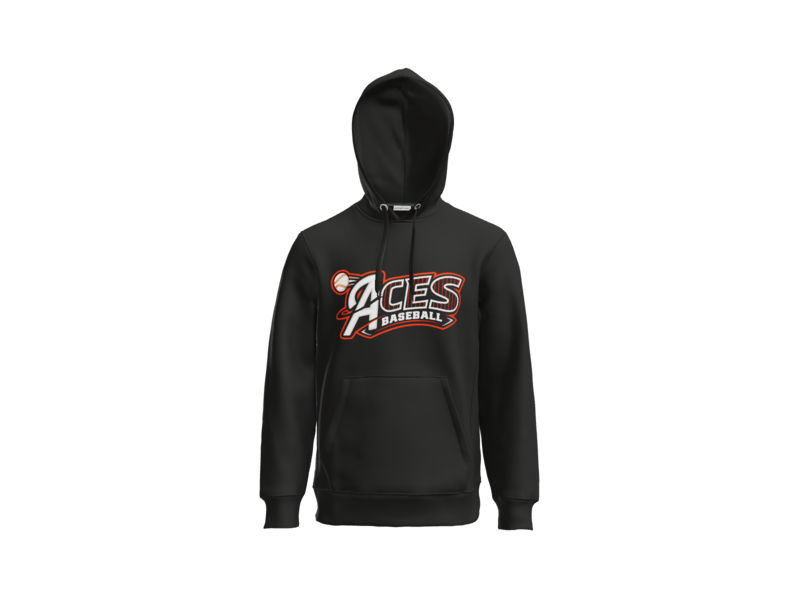 Aces Baseball Pinstripe Heavyweight Fleece Hoodie - Black