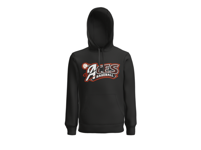 Aces Baseball Pinstripe Pullover Hoodie - Black