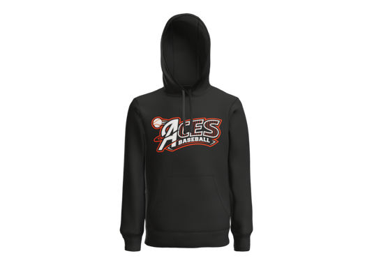 Aces Baseball Pinstripe Pullover Hoodie - Black