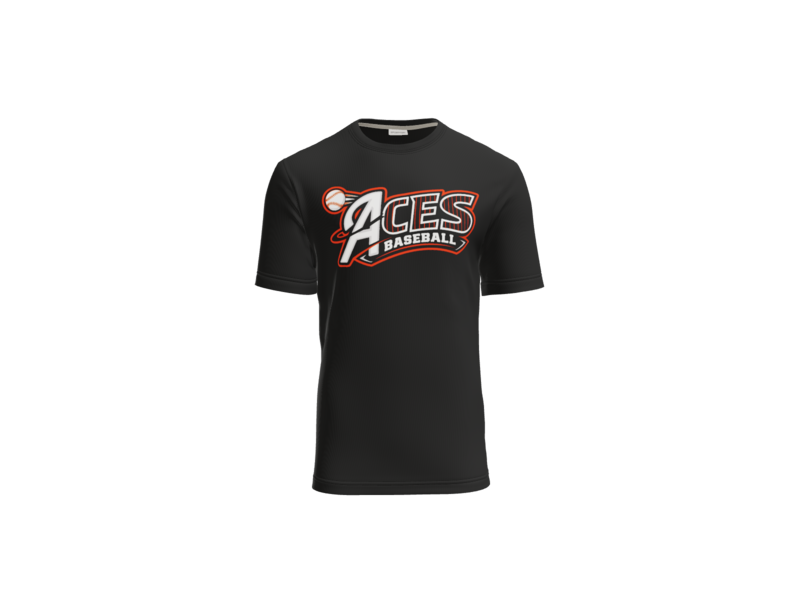 Aces Baseball Pinstripe Cotton Touch Performance Tee - Black