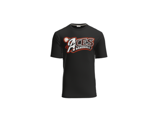 Aces Baseball Pinstripe Cotton Touch Performance Tee - Black