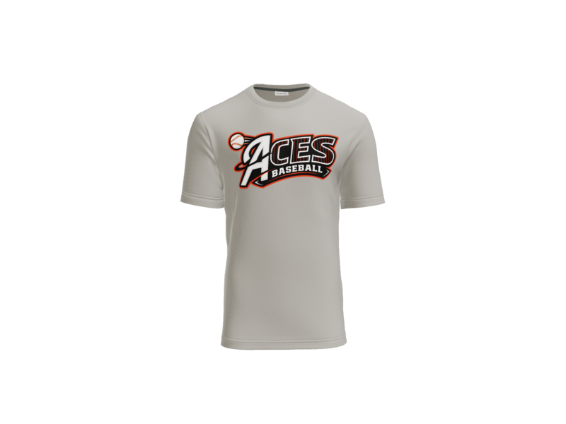 Aces Baseball Pinstripe Cotton Touch Performance Tee - Silver