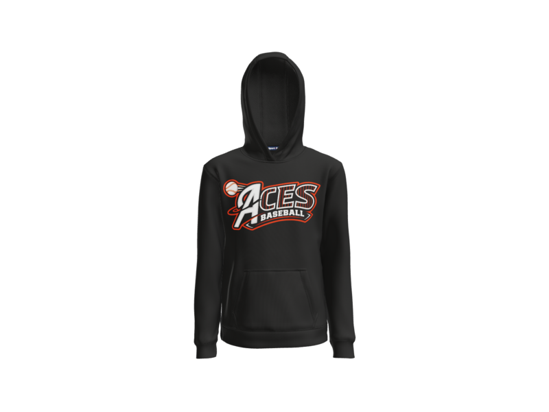 Aces Baseball Pinstripe Youth Pullover Hoodie - Black