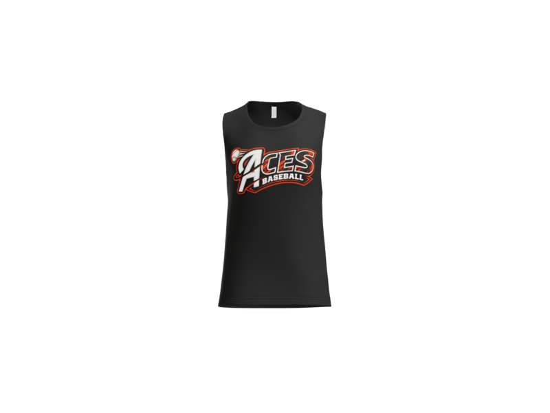Aces Baseball Distressed Women's Flowy Muscle Tank - Black
