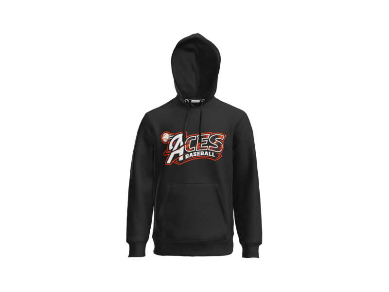 Aces Baseball Distressed Heavyweight Fleece Hoodie - Black
