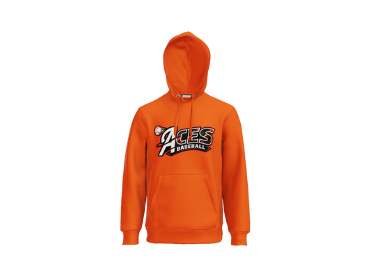 Aces Baseball Distressed Heavyweight Fleece Hoodie - Orange