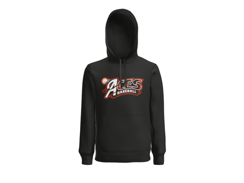 Aces Baseball Distressed Pullover Hoodie - Black
