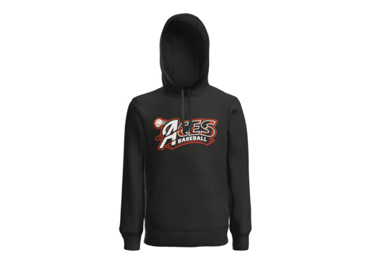 Aces Baseball Distressed Pullover Hoodie - Black