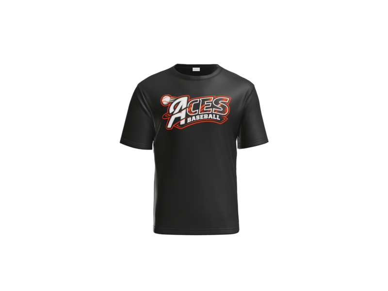 Aces Baseball Distressed Performance Tee - Black