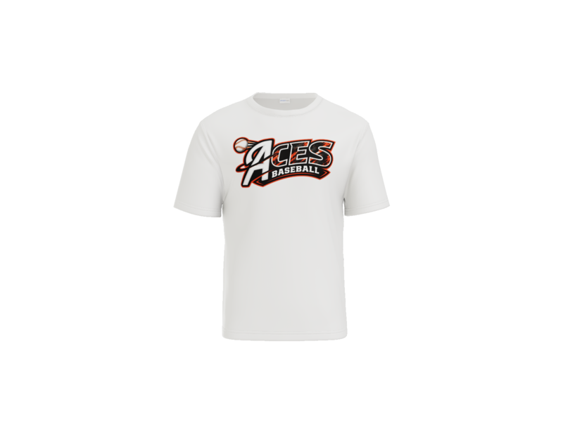 Aces Baseball Distressed Performance Tee - White
