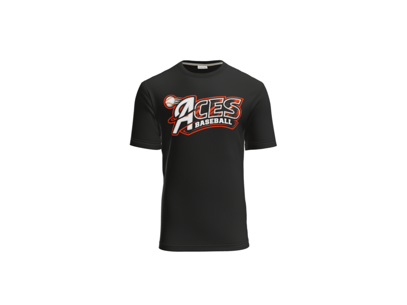 Aces Baseball Distressed Cotton Touch Performance Tee - Black