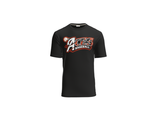 Aces Baseball Distressed Cotton Touch Performance Tee - Black